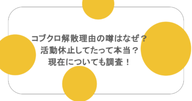 コブクロ解散理由の噂はなぜ？活動休止してたって本当？現在についても調査！